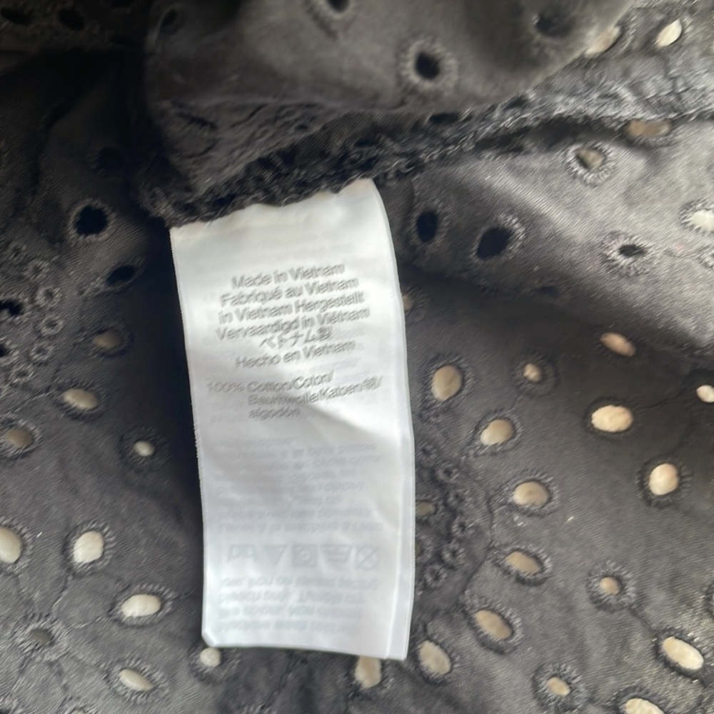 Madewell Eyelet Ruffle Top - Black, XS, NWOT - Picture 8 of 9